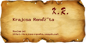 Krajcsa Renáta névjegykártya